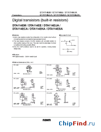 Datasheet DTA114EUA manufacturer Rohm